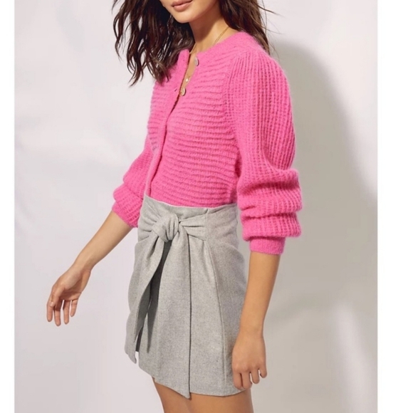 Aritzia Wilfred Wool Cashmere Grey Skirt Old Money Academia Prep Preppy Size 10 - Picture 3 of 13